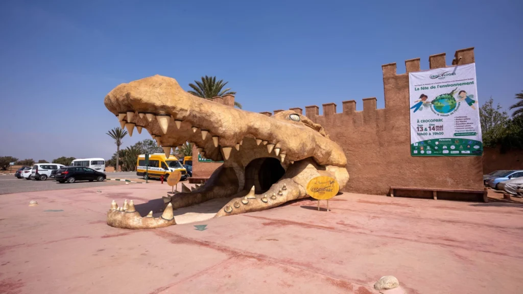 Crocoparc Agadir Morocco showcasing crocodiles in a natural habitat.